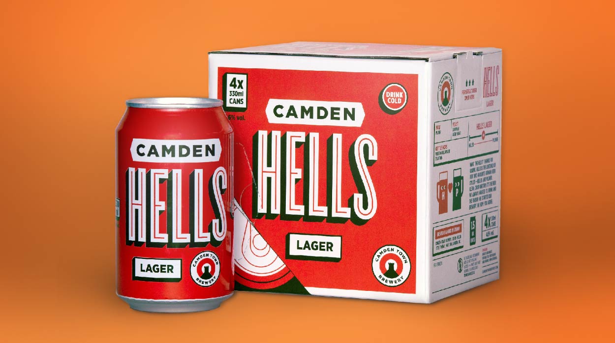 Premium Beer Packaging for Camden Hells Lager