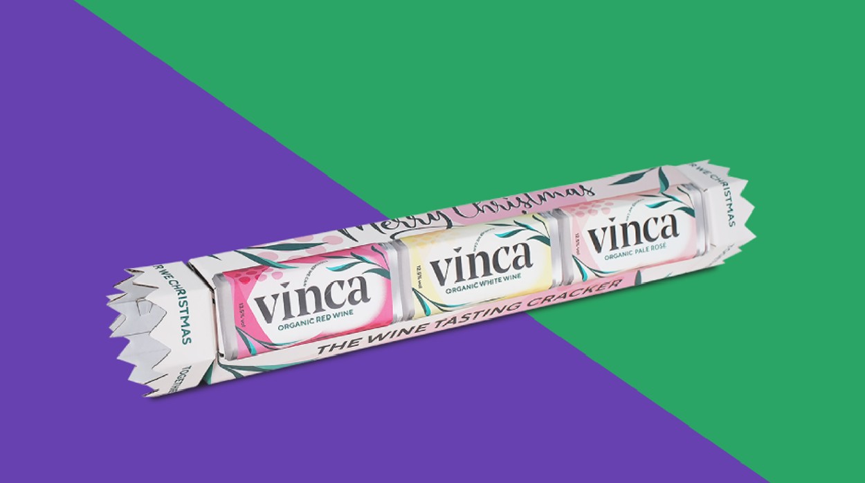 Wine packaging for Vinca Wines Christmas Cracker